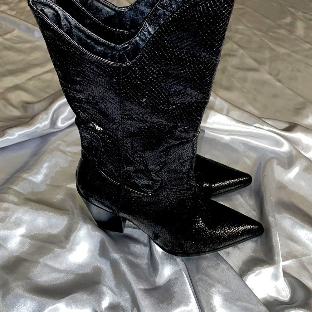Public Desire Faux Snakeskin cowboy boots Size US 10 UK 8